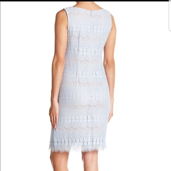 Eliza J Sleeveless Blue Lace Shift Dress NWT - Picture 3 of 8